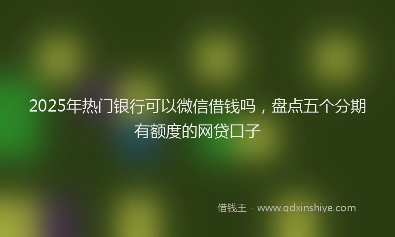 2025年热门银行可以微信借钱吗，盘点五个分期有额度的网贷口子