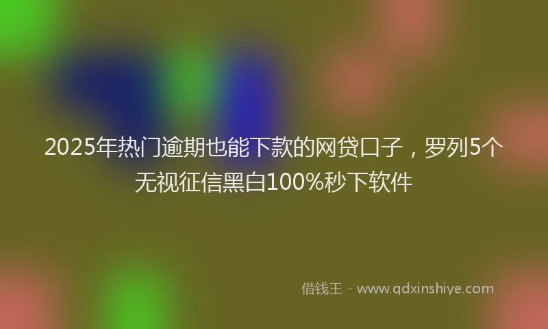 2025年热门逾期也能下款的网贷口子，罗列5个无视征信黑白100%秒下软件