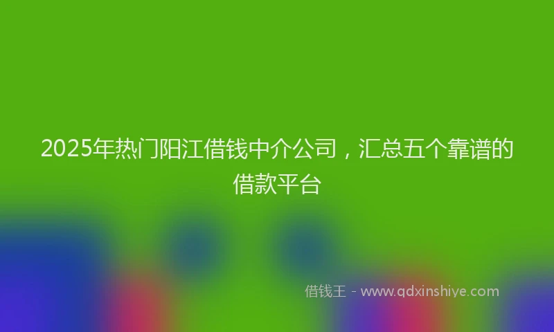 2025年热门阳江借钱中介公司，汇总五个靠谱的借款平台