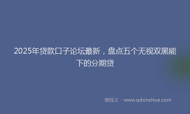 2025年贷款口子论坛最新，盘点五个无视双黑能下的分期贷