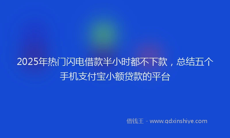 2025年热门闪电借款半小时都不下款，总结五个手机支付宝小额贷款的平台