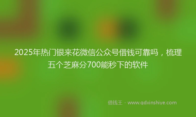 2025年热门银来花微信公众号借钱可靠吗，梳理五个芝麻分700能秒下的软件