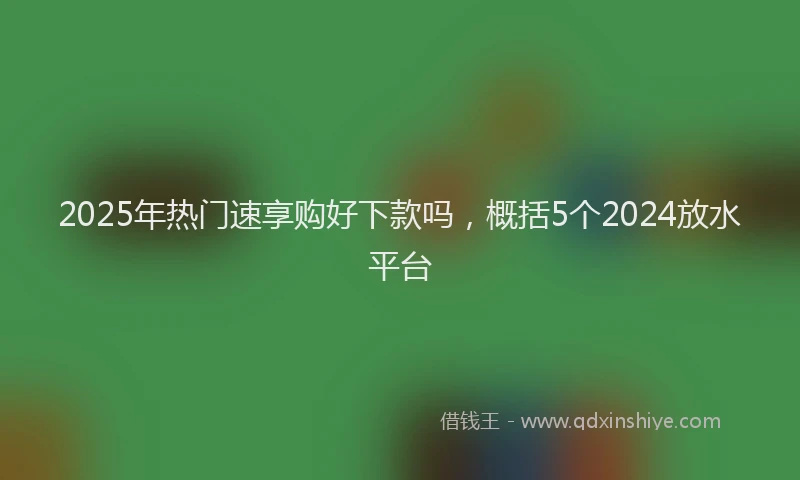 2025年热门速享购好下款吗，概括5个2024放水平台