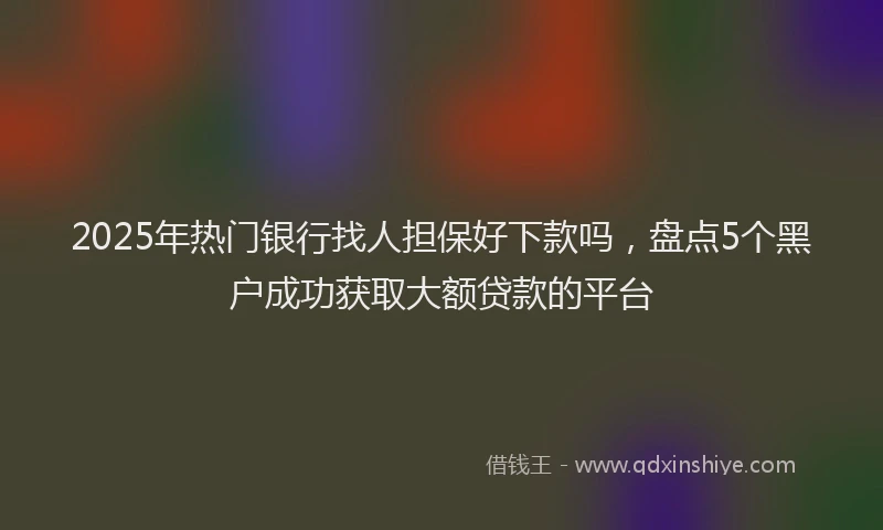 2025年热门银行找人担保好下款吗，盘点5个黑户成功获取大额贷款的平台