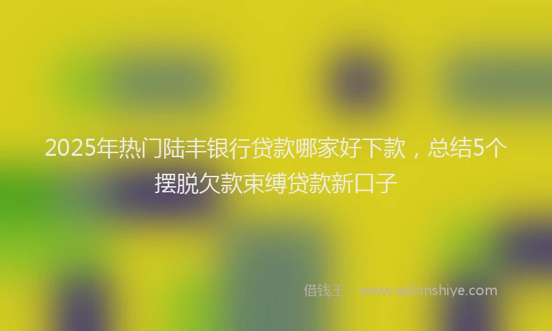 2025年热门陆丰银行贷款哪家好下款，总结5个摆脱欠款束缚贷款新口子
