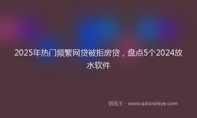 2025年热门频繁网贷被拒房贷，盘点5个2024放水软件