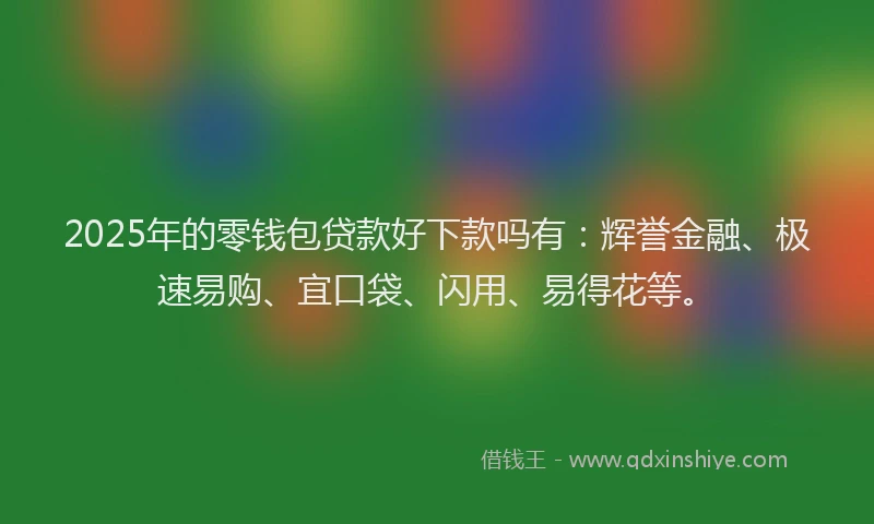 2025年的零钱包贷款好下款吗有：辉誉金融、极速易购、宜口袋、闪用、易得花等。