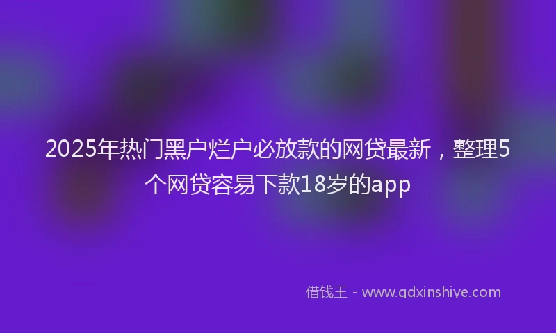 2025年热门黑户烂户必放款的网贷最新，整理5个网贷容易下款18岁的app