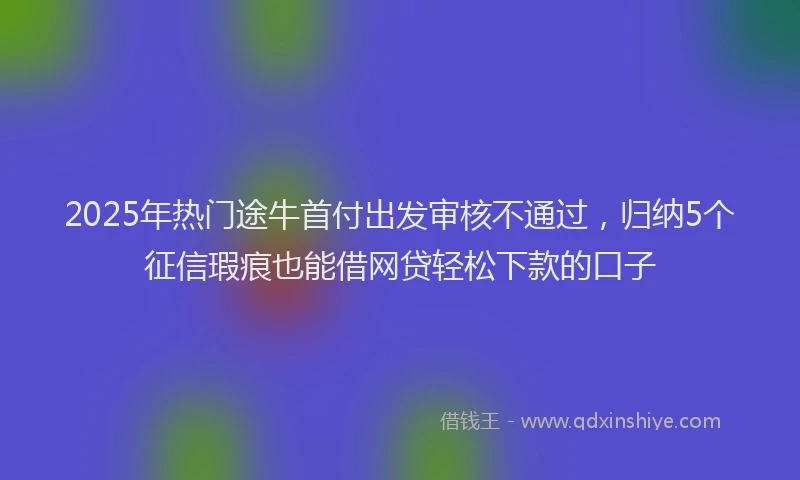 2025年热门途牛首付出发审核不通过，归纳5个征信瑕疵也能借网贷轻松下款的口子