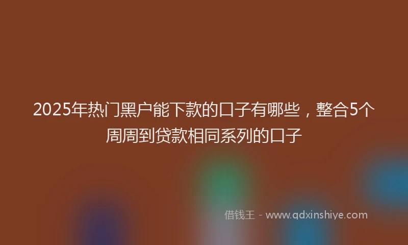 2025年热门黑户能下款的口子有哪些，整合5个周周到贷款相同系列的口子