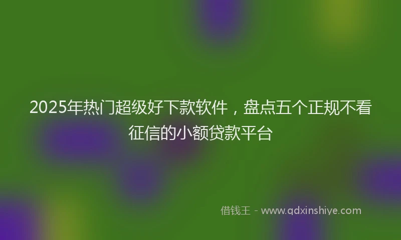 2025年热门超级好下款软件，盘点五个正规不看征信的小额贷款平台