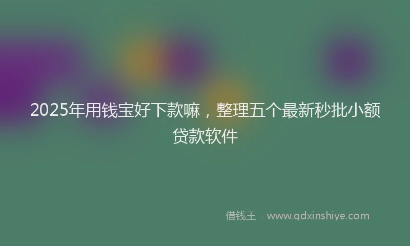 2025年用钱宝好下款嘛，整理五个最新秒批小额贷款软件