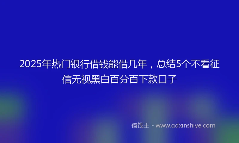 2025年热门银行借钱能借几年，总结5个不看征信无视黑白百分百下款口子
