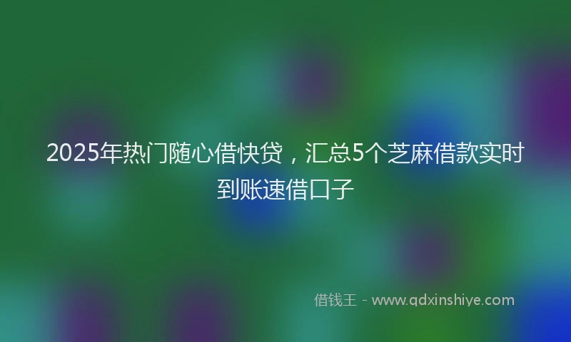 2025年热门随心借快贷，汇总5个芝麻借款实时到账速借口子