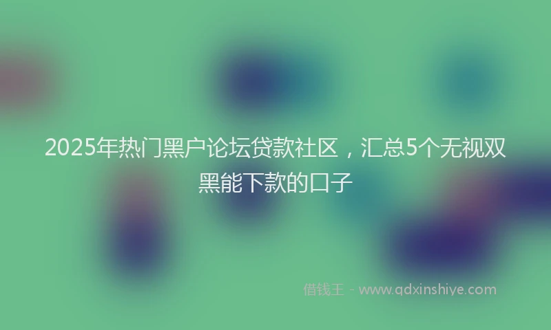 2025年热门黑户论坛贷款社区，汇总5个无视双黑能下款的口子