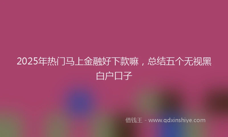 2025年热门马上金融好下款嘛，总结五个无视黑白户口子