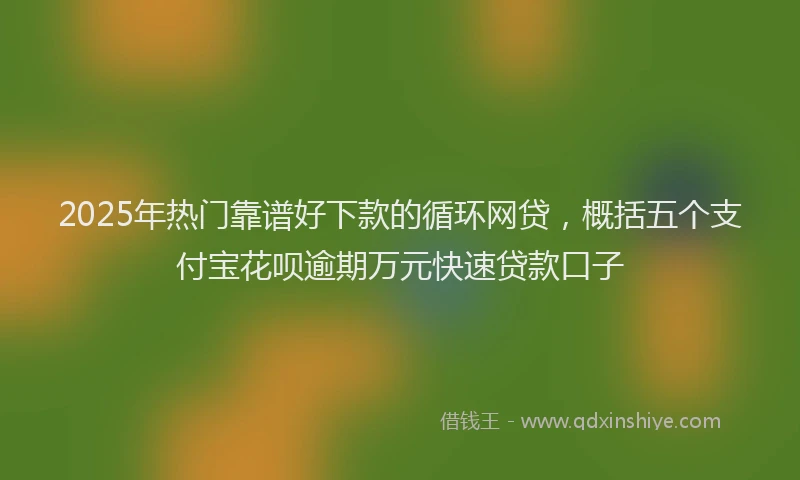 2025年热门靠谱好下款的循环网贷，概括五个支付宝花呗逾期万元快速贷款口子