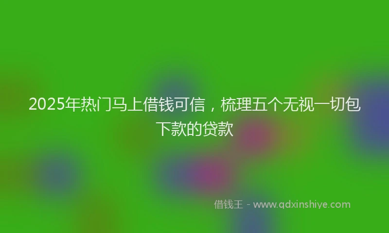 2025年热门马上借钱可信，梳理五个无视一切包下款的贷款