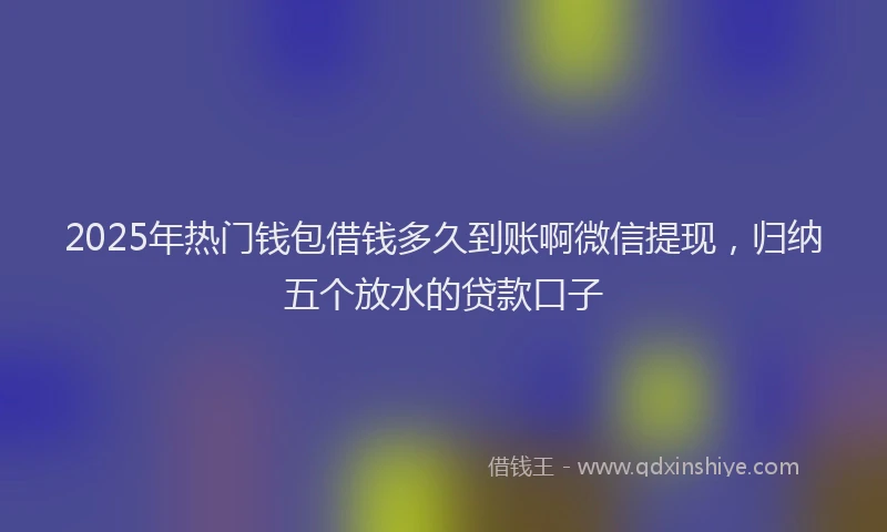 2025年热门钱包借钱多久到账啊微信提现，归纳五个放水的贷款口子