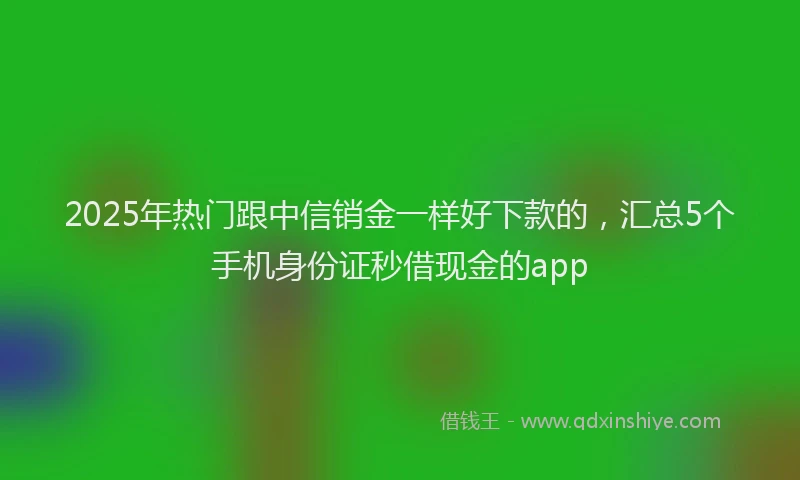 2025年热门跟中信销金一样好下款的，汇总5个手机身份证秒借现金的app