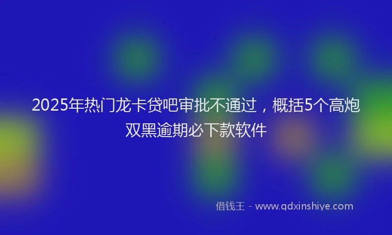 2025年热门龙卡贷吧审批不通过，概括5个高炮双黑逾期必下款软件
