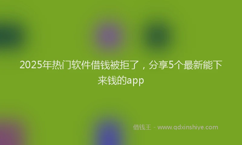 2025年热门软件借钱被拒了，分享5个最新能下来钱的app