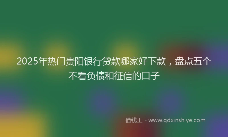 2025年热门贵阳银行贷款哪家好下款，盘点五个不看负债和征信的口子