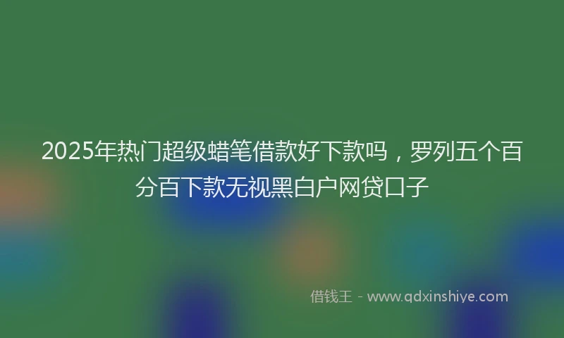 2025年热门超级蜡笔借款好下款吗，罗列五个百分百下款无视黑白户网贷口子