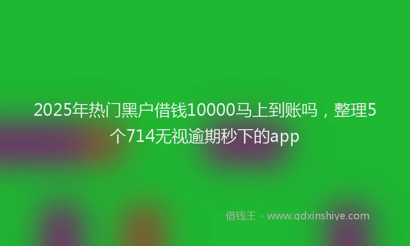2025年热门黑户借钱10000马上到账吗，整理5个714无视逾期秒下的app