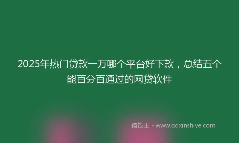 2025年热门贷款一万哪个平台好下款，总结五个能百分百通过的网贷软件
