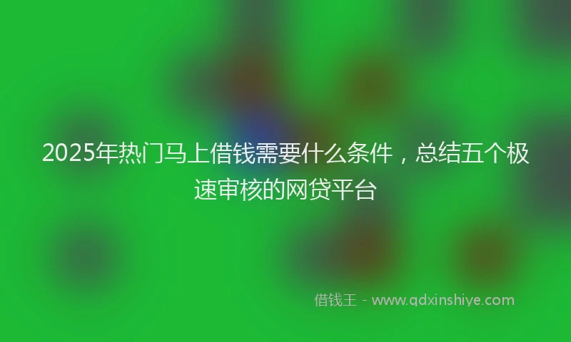 2025年热门马上借钱需要什么条件，总结五个极速审核的网贷平台