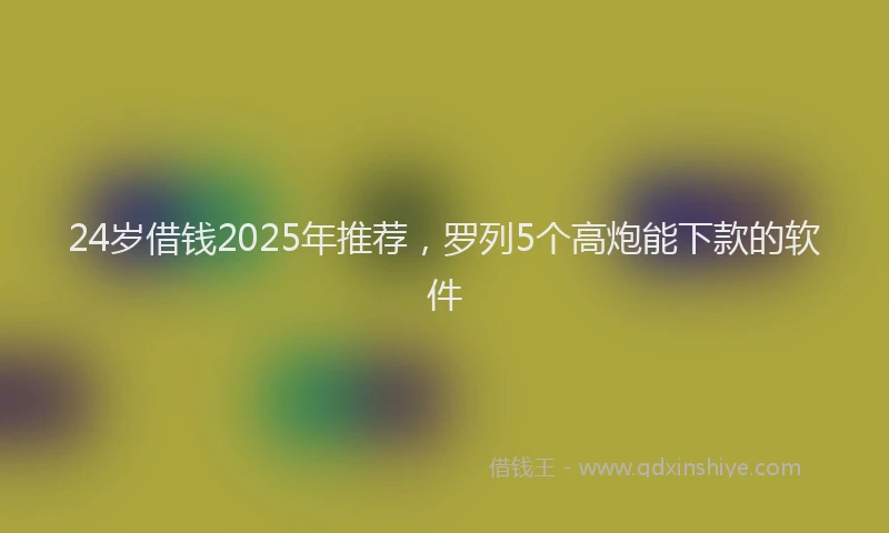 24岁借钱2025年推荐，罗列5个高炮能下款的软件