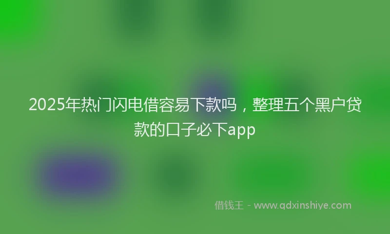 2025年热门闪电借容易下款吗，整理五个黑户贷款的口子必下app
