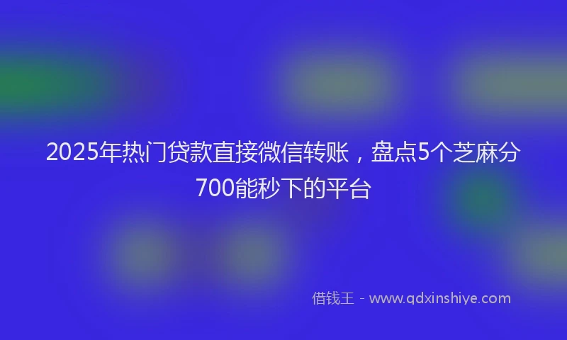 2025年热门贷款直接微信转账，盘点5个芝麻分700能秒下的平台