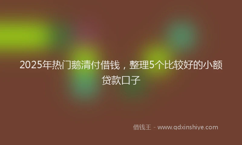 2025年热门鹅清付借钱，整理5个比较好的小额贷款口子