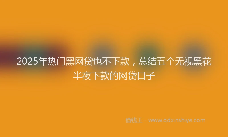 2025年热门黑网贷也不下款，总结五个无视黑花半夜下款的网贷口子