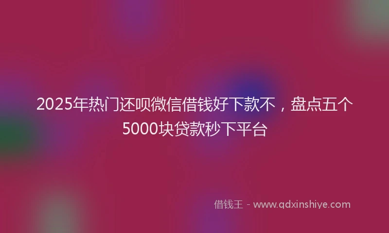 2025年热门还呗微信借钱好下款不，盘点五个5000块贷款秒下平台
