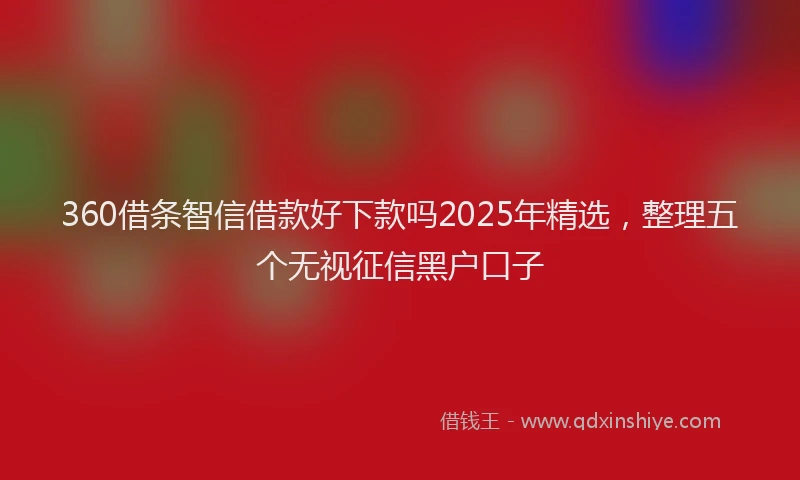 360借条智信借款好下款吗2025年精选，整理五个无视征信黑户口子