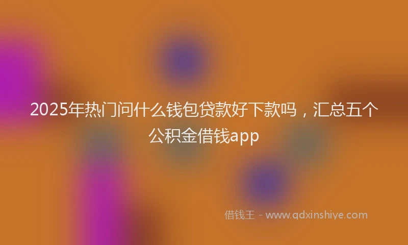 2025年热门问什么钱包贷款好下款吗，汇总五个公积金借钱app