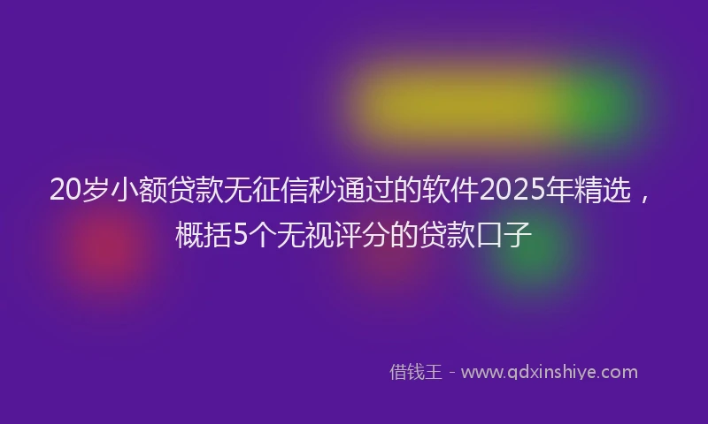 20岁小额贷款无征信秒通过的软件2025年精选，概括5个无视评分的贷款口子