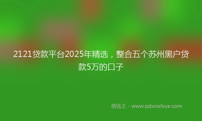 2121贷款平台2025年精选，整合五个苏州黑户贷款5万的口子