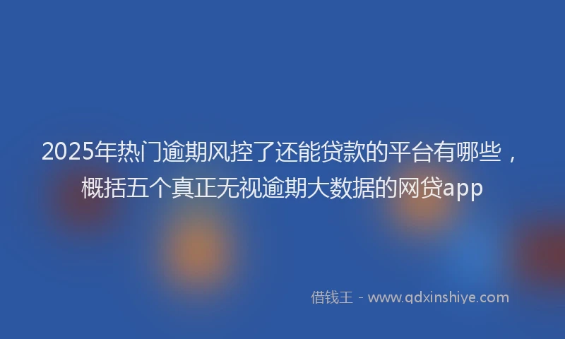 2025年热门逾期风控了还能贷款的平台有哪些，概括五个真正无视逾期大数据的网贷app