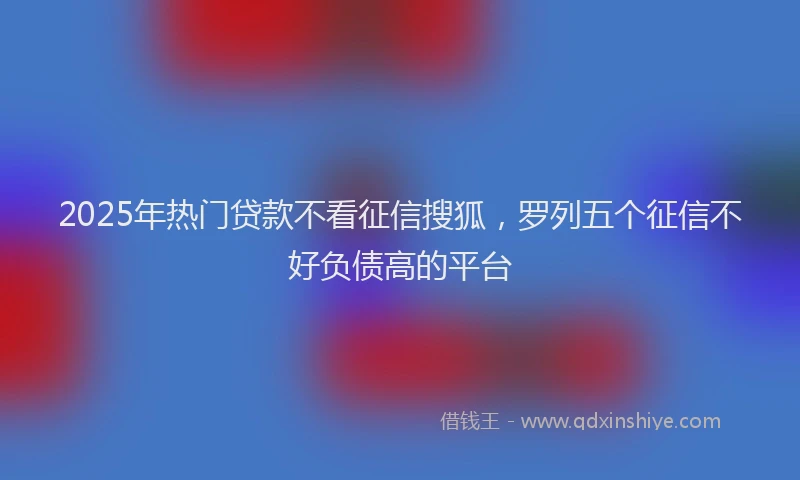 2025年热门贷款不看征信搜狐，罗列五个征信不好负债高的平台