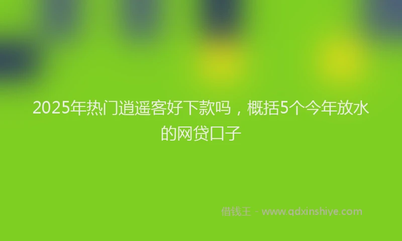 2025年热门逍遥客好下款吗，概括5个今年放水的网贷口子