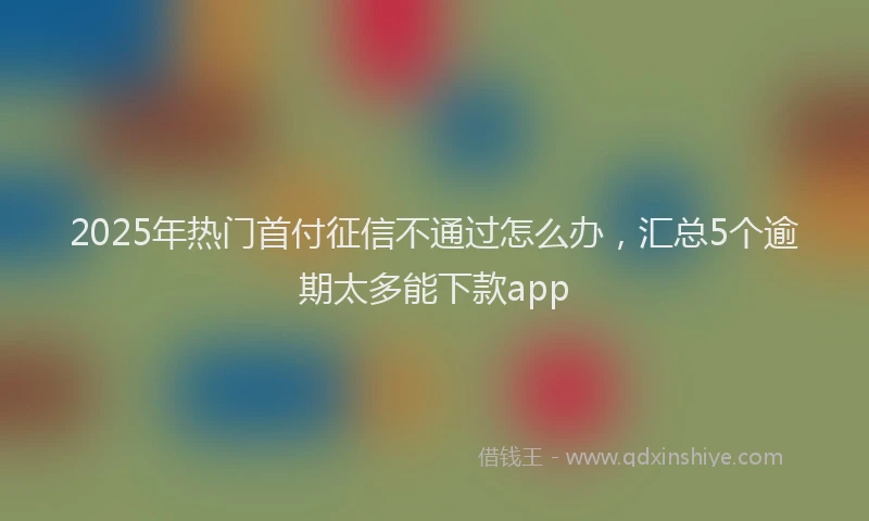 2025年热门首付征信不通过怎么办，汇总5个逾期太多能下款app