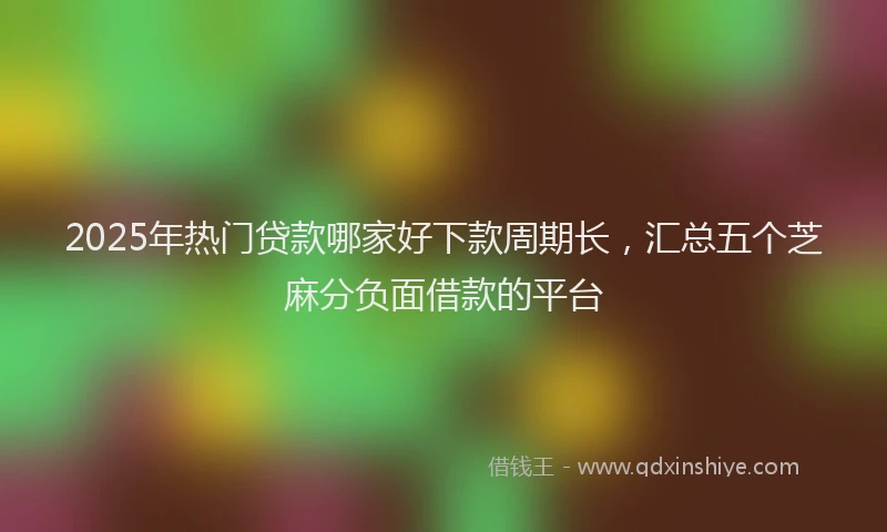 2025年热门贷款哪家好下款周期长，汇总五个芝麻分负面借款的平台