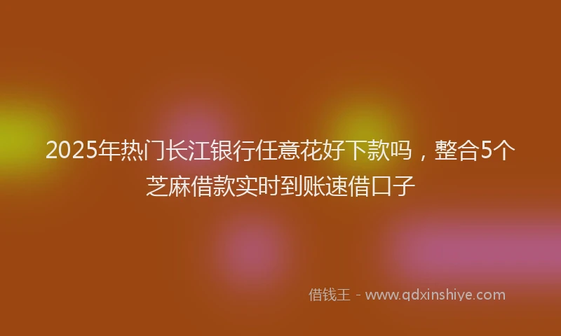 2025年热门长江银行任意花好下款吗，整合5个芝麻借款实时到账速借口子
