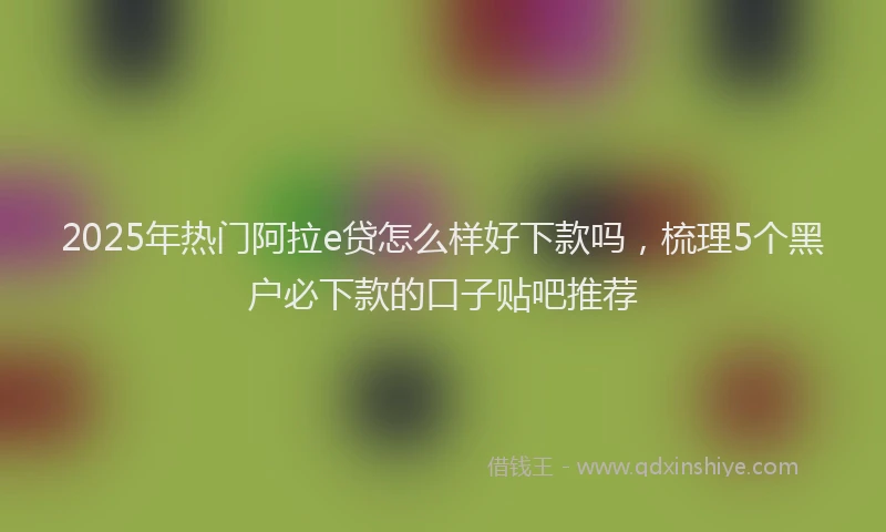 2025年热门阿拉e贷怎么样好下款吗，梳理5个黑户必下款的口子贴吧推荐