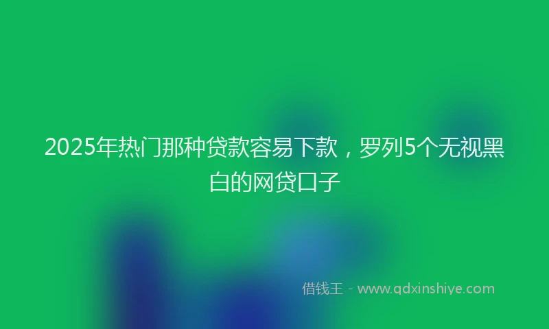 2025年热门那种贷款容易下款，罗列5个无视黑白的网贷口子