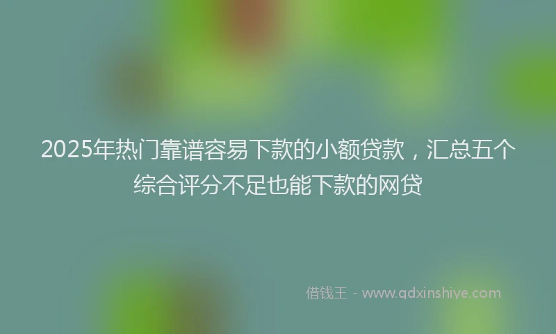 2025年热门靠谱容易下款的小额贷款，汇总五个综合评分不足也能下款的网贷